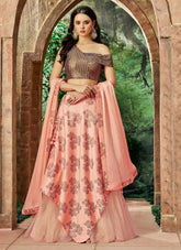 peach color lehenga